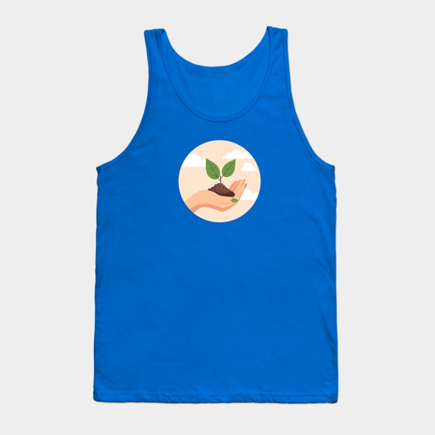 Female hand with sprout and soil Tank Top by AnnArtshock